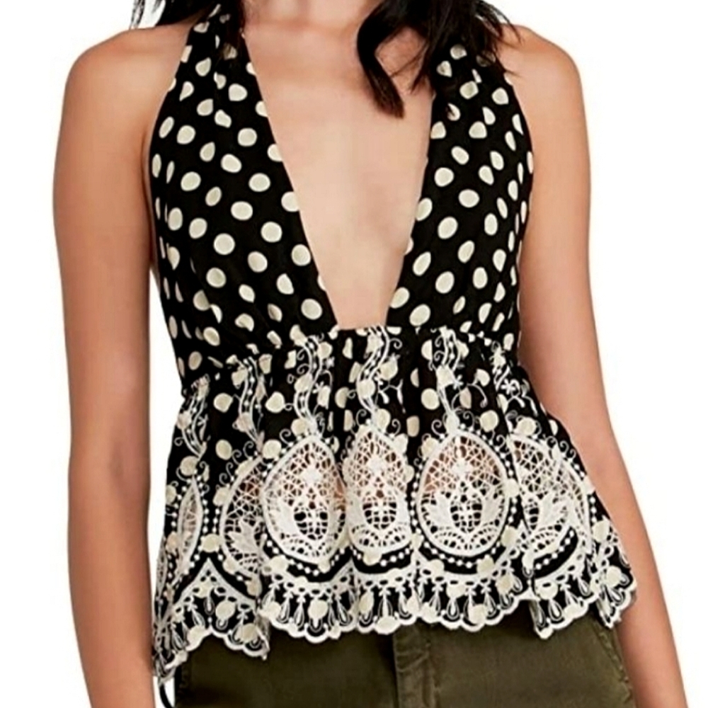 NWT🌼 Free People Boho Chic Halter Top, Large - Picture 6 of 9
